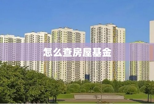 怎么查房屋基金