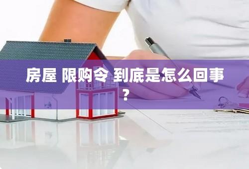 房屋 限购令 到底是怎么回事？