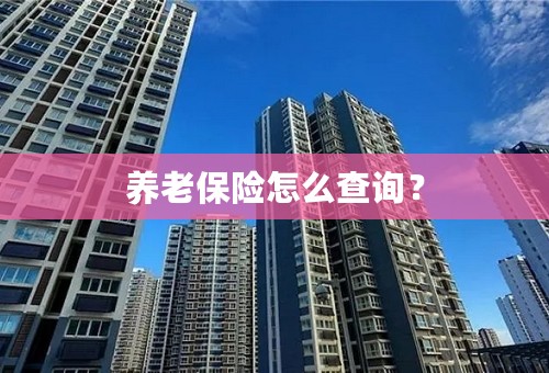 养老保险怎么查询？