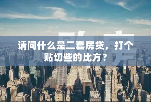 请问什么是二套房贷，打个贴切些的比方？