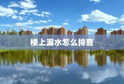 楼上漏水怎么排查