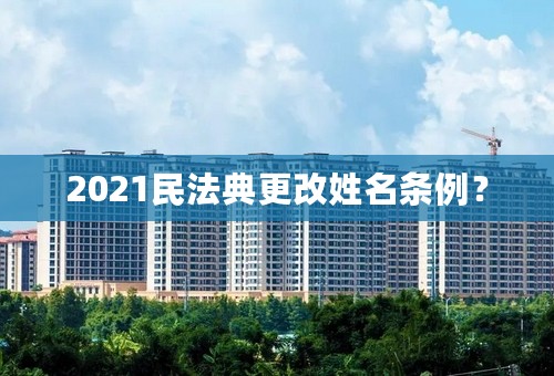 2021民法典更改姓名条例？