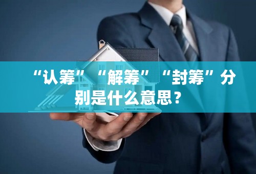 “认筹”“解筹”“封筹”分别是什么意思？