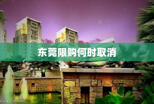 东莞限购何时取消