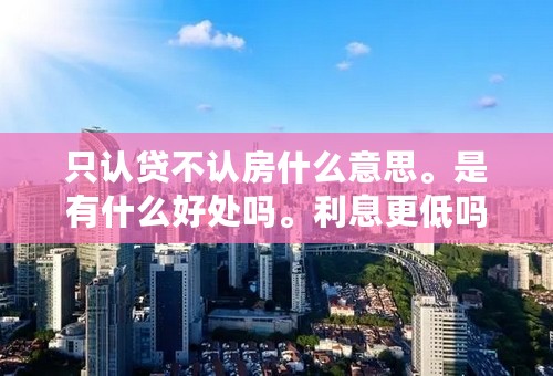 只认贷不认房什么意思。是有什么好处吗。利息更低吗