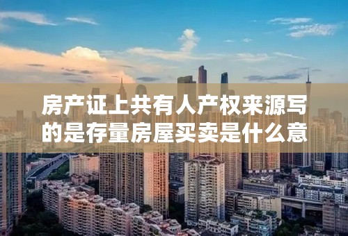 房产证上共有人产权来源写的是存量房屋买卖是什么意思