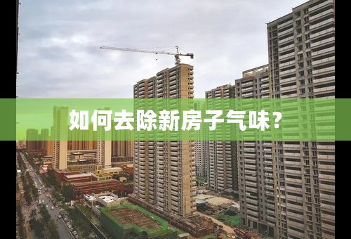 如何去除新房子气味？