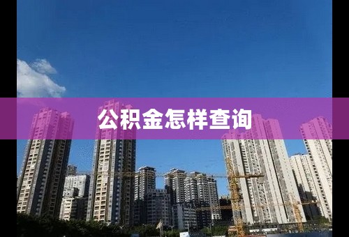 公积金怎样查询