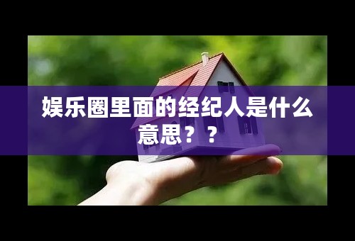 娱乐圈里面的经纪人是什么意思？？