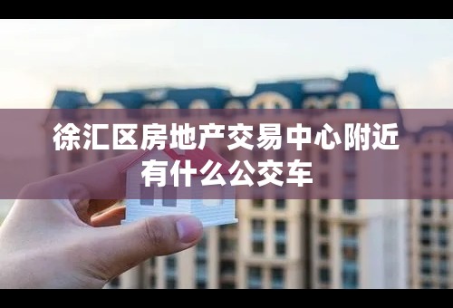 徐汇区房地产交易中心附近有什么公交车