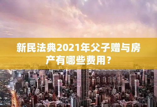 新民法典2021年父子赠与房产有哪些费用？