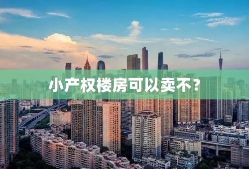 小产权楼房可以卖不？