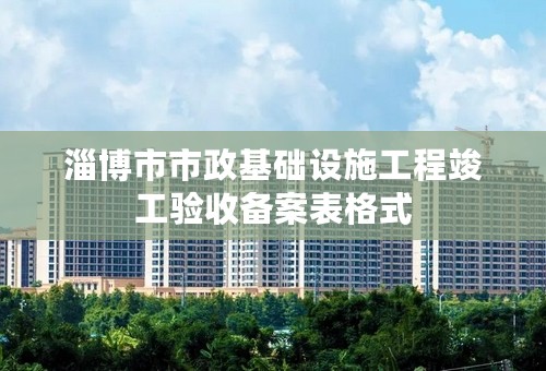 淄博市市政基础设施工程竣工验收备案表格式