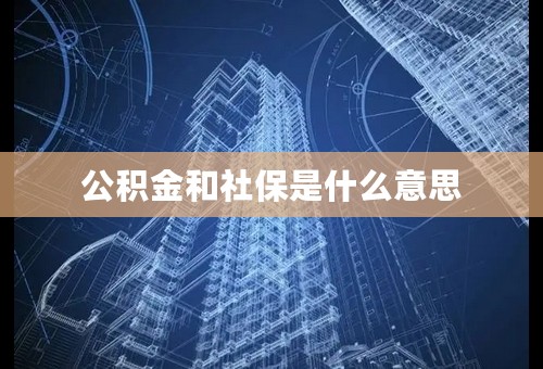 公积金和社保是什么意思