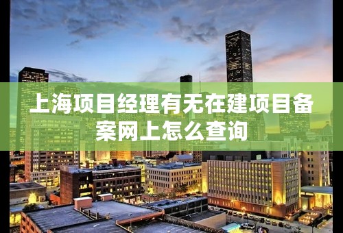 上海项目经理有无在建项目备案网上怎么查询