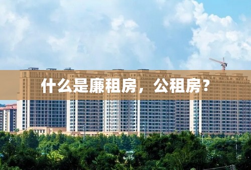 什么是廉租房，公租房？