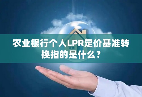 农业银行个人LPR定价基准转换指的是什么？