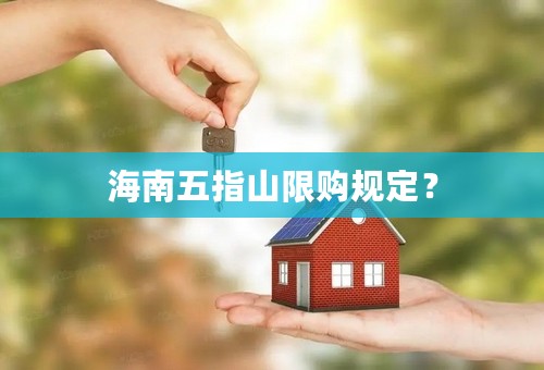 海南五指山限购规定？