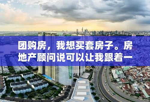 团购房，我想买套房子。房地产顾问说可以让我跟着一个企业的团购活动，可以省下不少钱。