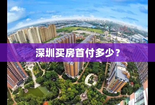 深圳买房首付多少？