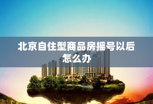 北京自住型商品房摇号以后怎么办