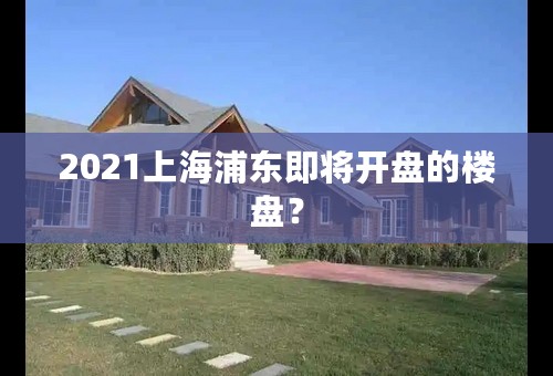 2021上海浦东即将开盘的楼盘？