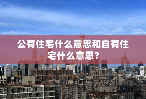 公有住宅什么意思和自有住宅什么意思？