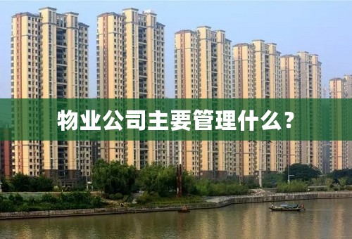 物业公司主要管理什么？