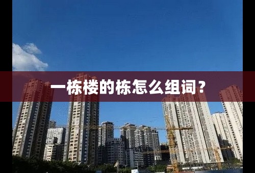 一栋楼的栋怎么组词？