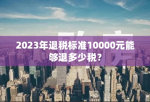 2023年退税标准10000元能够退多少税？