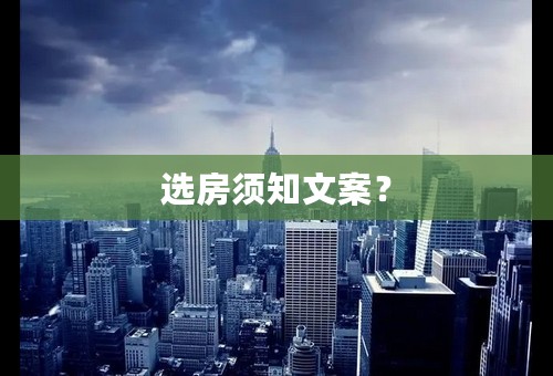 选房须知文案？