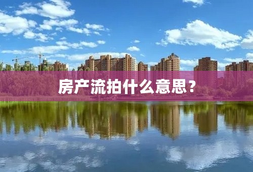 房产流拍什么意思？