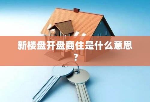 新楼盘开盘商住是什么意思？