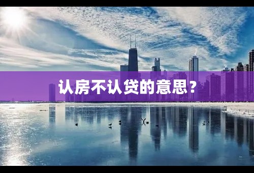 认房不认贷的意思？