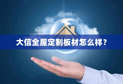 大信全屋定制板材怎么样？