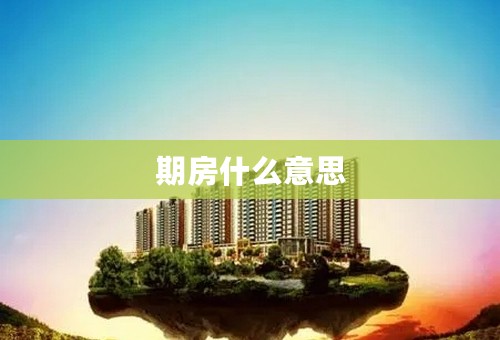 期房什么意思