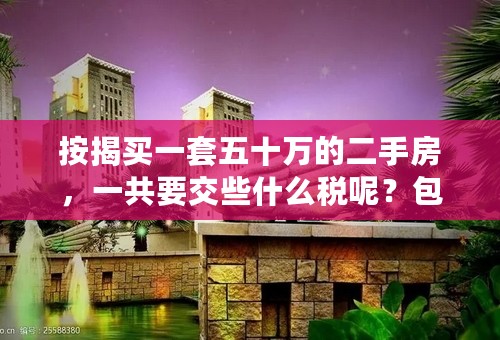 按揭买一套五十万的二手房，一共要交些什么税呢？包括中介费等，大概是多少呢？有谁知道啊？