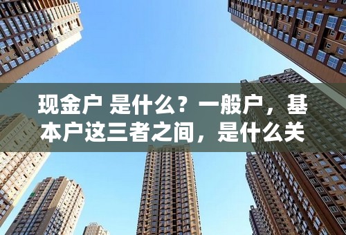 现金户 是什么？一般户，基本户这三者之间，是什么关系