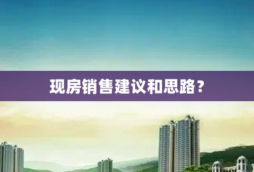 现房销售建议和思路？