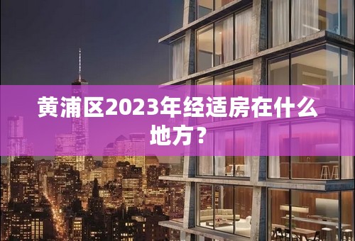 黄浦区2023年经适房在什么地方？