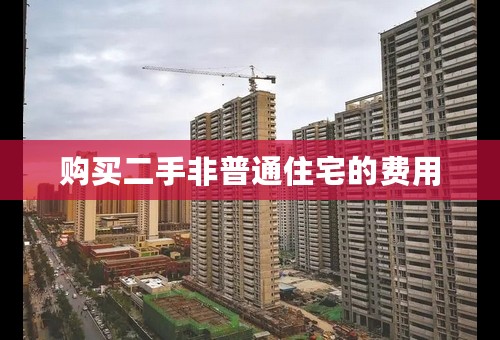 购买二手非普通住宅的费用