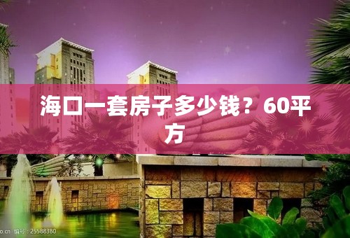 海口一套房子多少钱？60平方