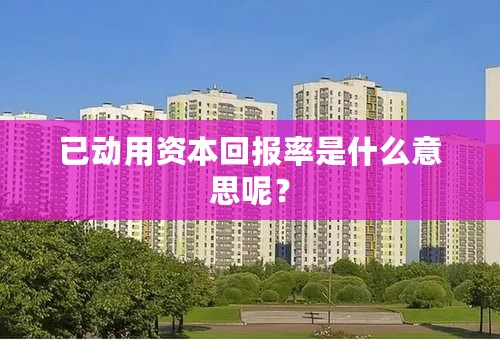 已动用资本回报率是什么意思呢？