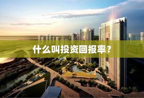 什么叫投资回报率？