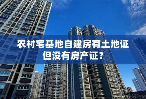 农村宅基地自建房有土地证但没有房产证？