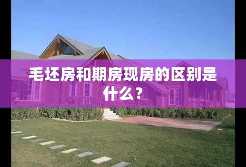 毛坯房和期房现房的区别是什么？