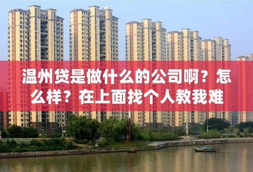 温州贷是做什么的公司啊？怎么样？在上面找个人教我难不难？