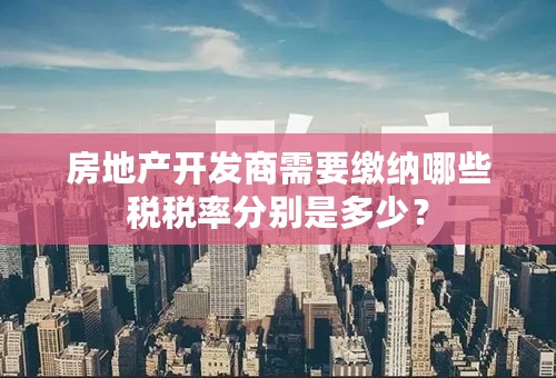 房地产开发商需要缴纳哪些税税率分别是多少？