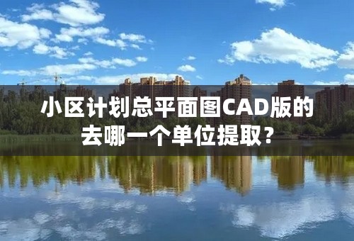 小区计划总平面图CAD版的去哪一个单位提取？