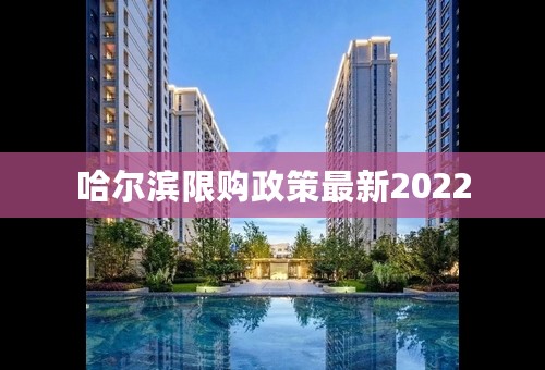 哈尔滨限购政策最新2022